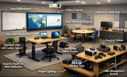 Smart classroom and interactive panel setup for schools in Lakhimpur Kheri